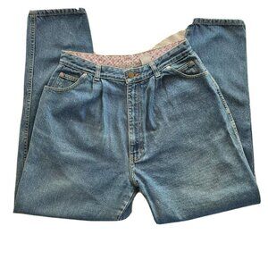 Sasson Vintage Womens Pleat Front High Rise  Med Wash 5-Pocket Mom Jeans-30”x30"